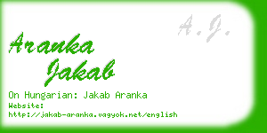 aranka jakab business card